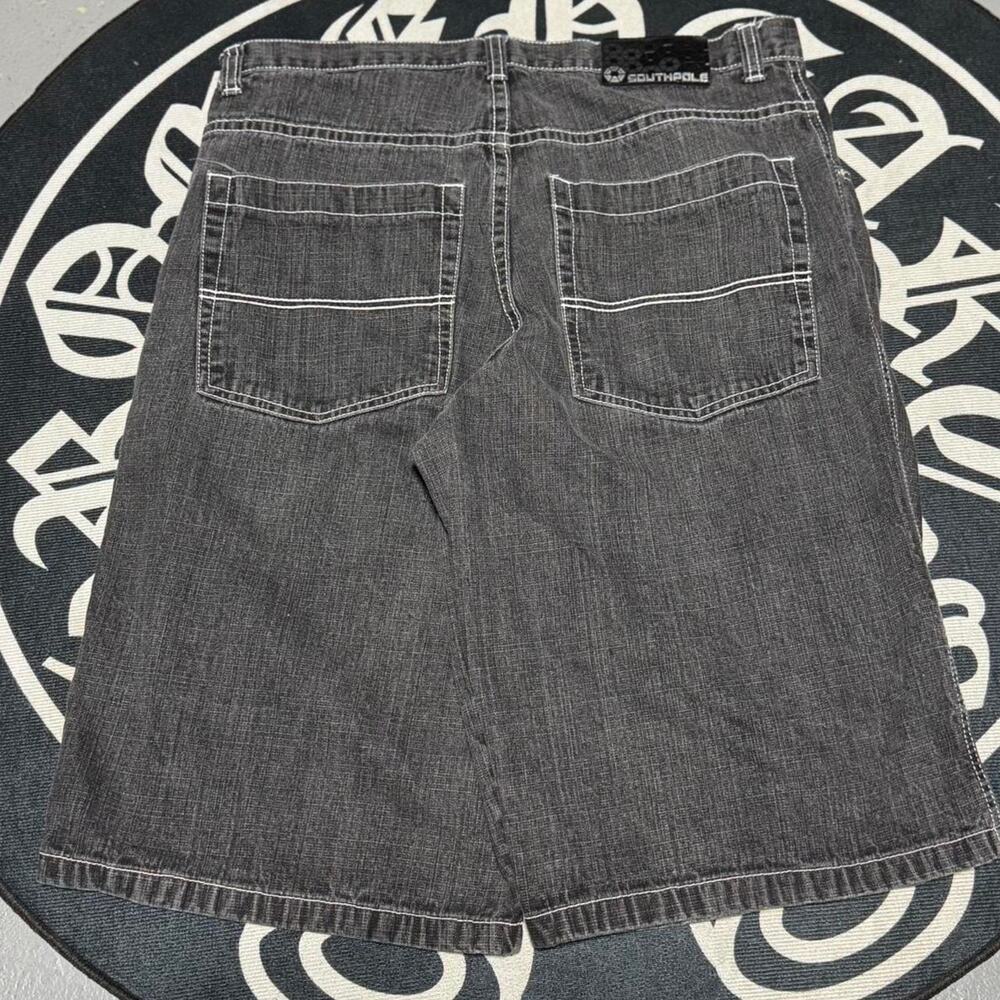 Southpole Black Denim Baggy Jorts Jean Shorts Size 38